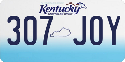 KY license plate 307JOY
