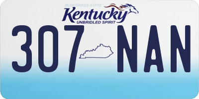 KY license plate 307NAN