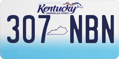 KY license plate 307NBN