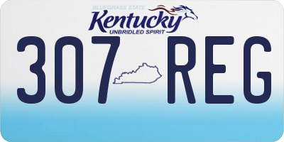 KY license plate 307REG