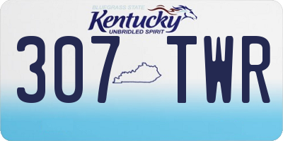KY license plate 307TWR