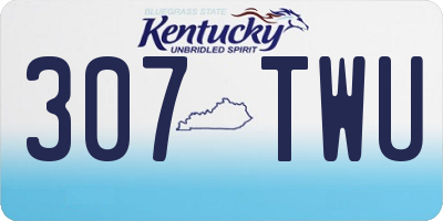 KY license plate 307TWU