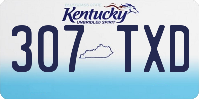 KY license plate 307TXD