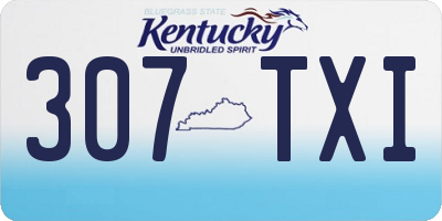 KY license plate 307TXI