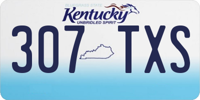 KY license plate 307TXS