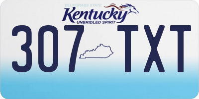 KY license plate 307TXT