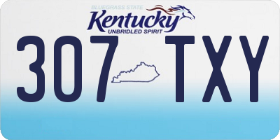 KY license plate 307TXY