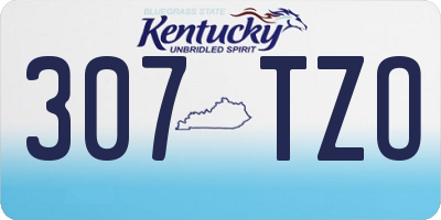 KY license plate 307TZO