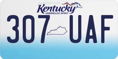 KY license plate 307UAF