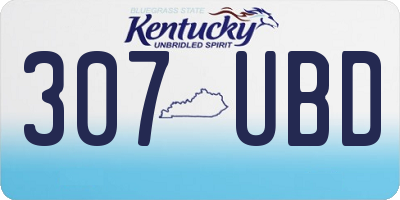 KY license plate 307UBD
