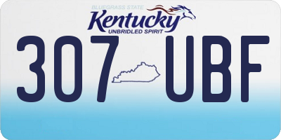 KY license plate 307UBF