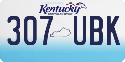 KY license plate 307UBK