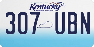 KY license plate 307UBN