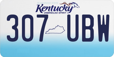 KY license plate 307UBW