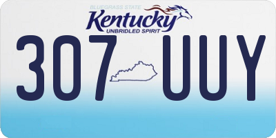 KY license plate 307UUY