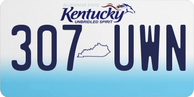 KY license plate 307UWN
