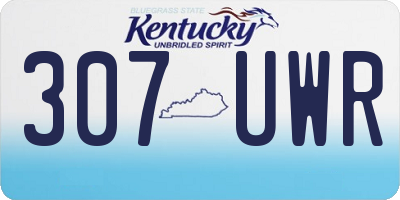 KY license plate 307UWR