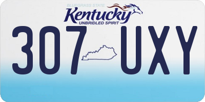 KY license plate 307UXY