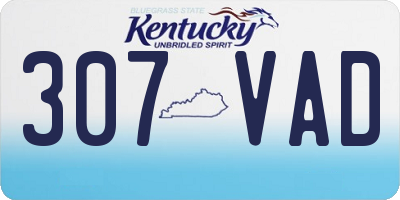 KY license plate 307VAD