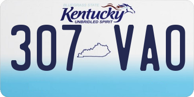 KY license plate 307VAO