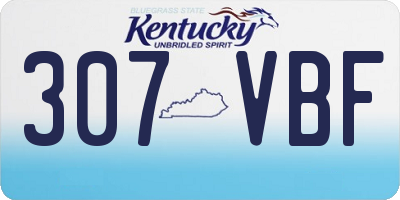 KY license plate 307VBF
