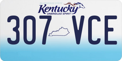 KY license plate 307VCE