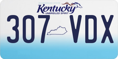 KY license plate 307VDX