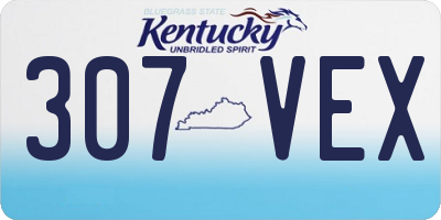 KY license plate 307VEX
