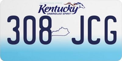 KY license plate 308JCG