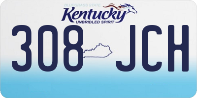KY license plate 308JCH
