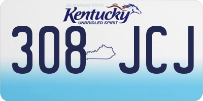 KY license plate 308JCJ