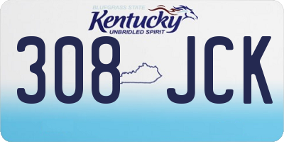 KY license plate 308JCK