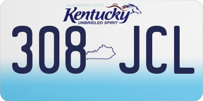 KY license plate 308JCL