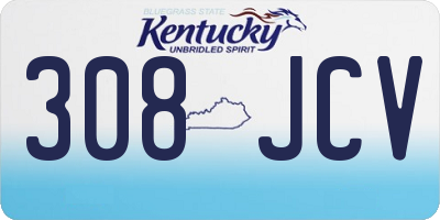 KY license plate 308JCV