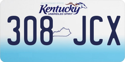 KY license plate 308JCX