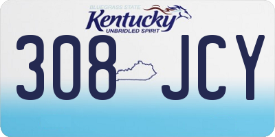 KY license plate 308JCY