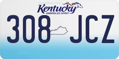 KY license plate 308JCZ