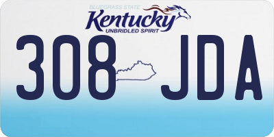 KY license plate 308JDA