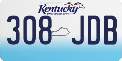 KY license plate 308JDB