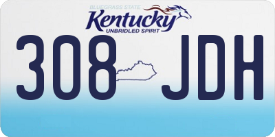 KY license plate 308JDH