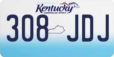 KY license plate 308JDJ