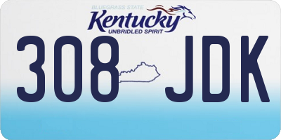 KY license plate 308JDK