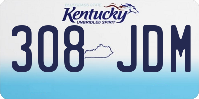 KY license plate 308JDM