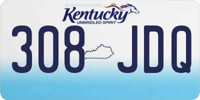 KY license plate 308JDQ