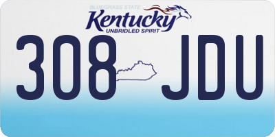 KY license plate 308JDU