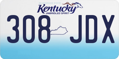 KY license plate 308JDX