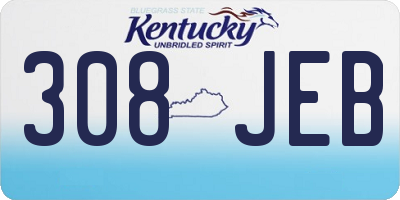 KY license plate 308JEB