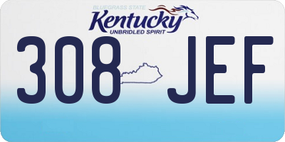 KY license plate 308JEF
