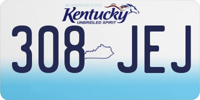 KY license plate 308JEJ