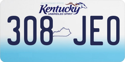 KY license plate 308JEO